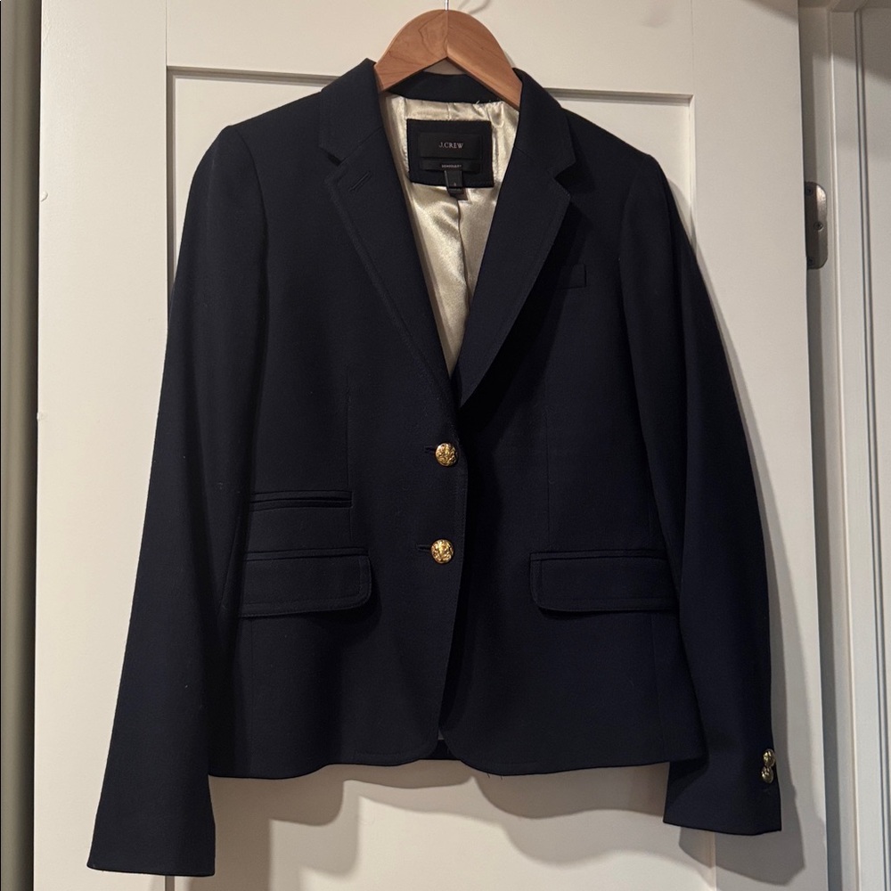 J. Crew Midnight Blue Blazer with Brass Accents